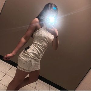 NWT white lace sequin bodycon dress S 5 Homecoming